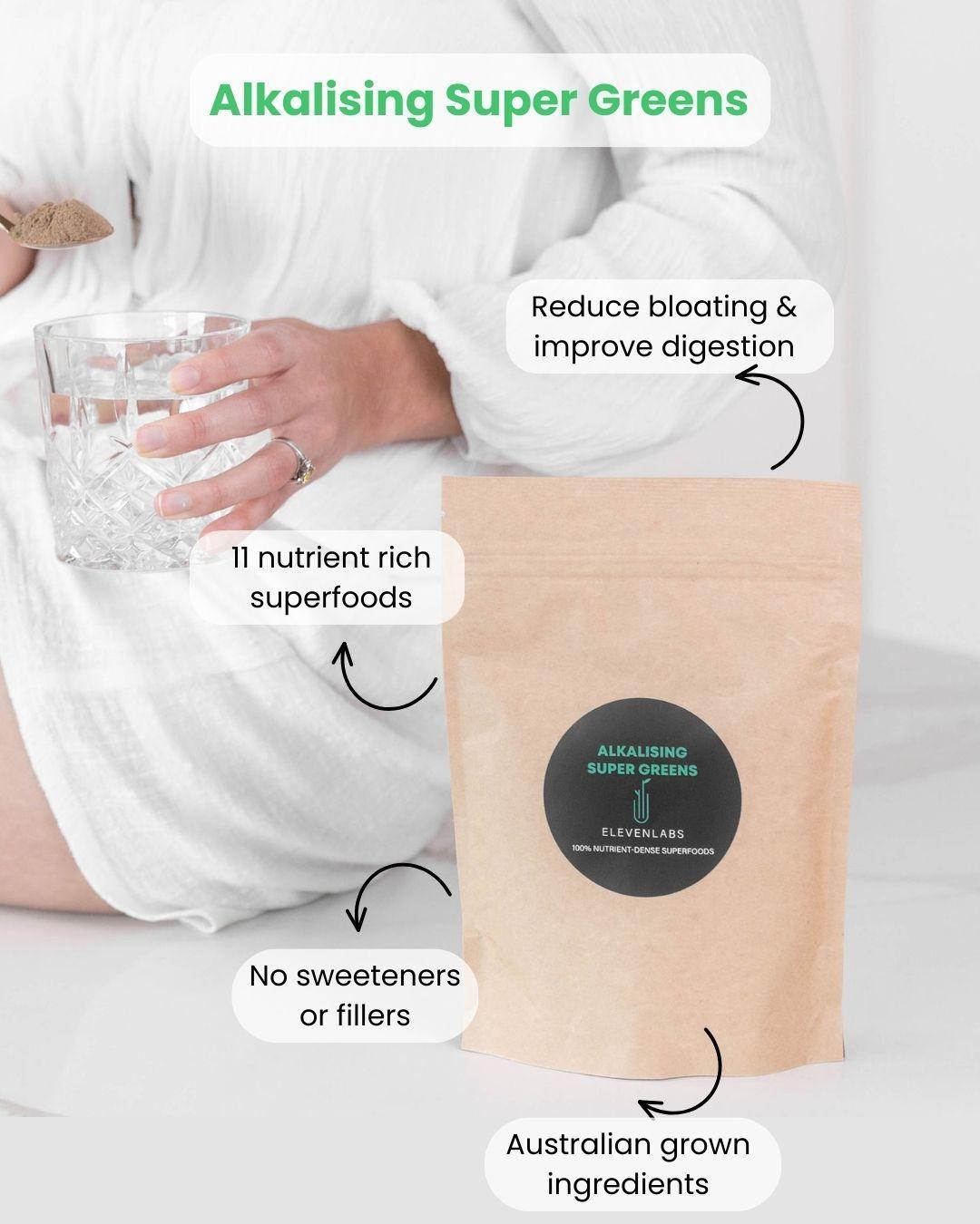 Alkalising Super Greens Powder - ElevenLabs - Plant Based Nutrition