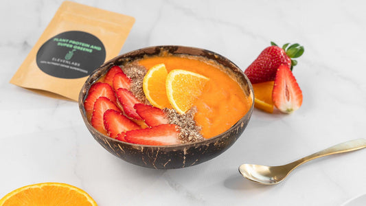 Immune Boosting Mango Orange Zucchini Smoothie Bowl - ElevenLabs - 100% Organic Vegan Plant Protein