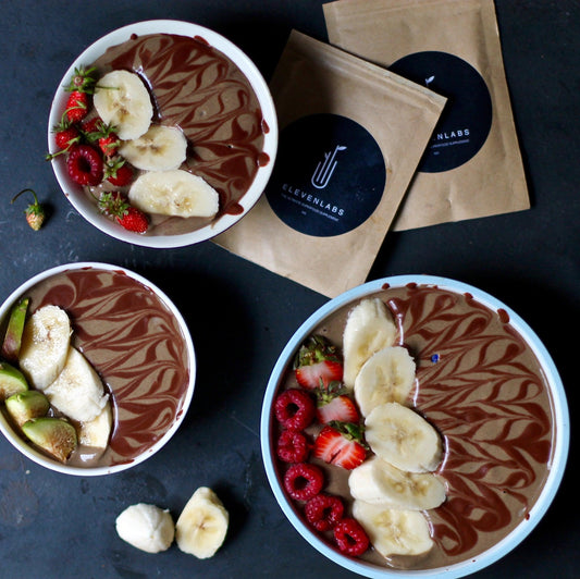 Almond and Cacao Superfood Smoothie Bowl - ElevenLabs - 100% Organic Vegan Plant Protein