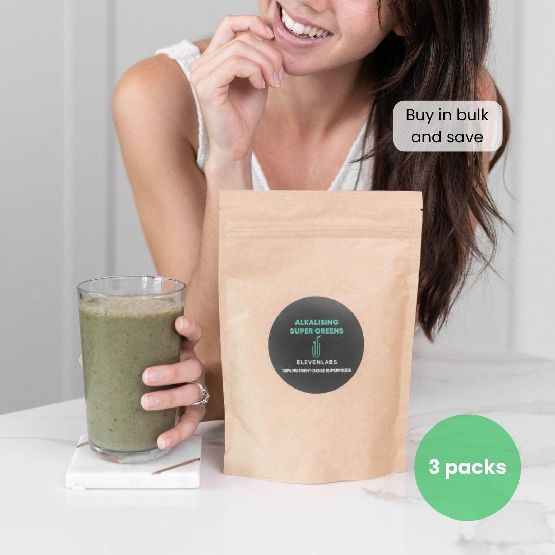 Trio Bundle - Alkalising Super Greens x 3 - SAVE $15 - ElevenLabs - Plant Based Nutrition