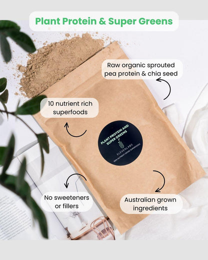 Plant Protein and Super Greens Powder - ElevenLabs - Plant Based Nutrition