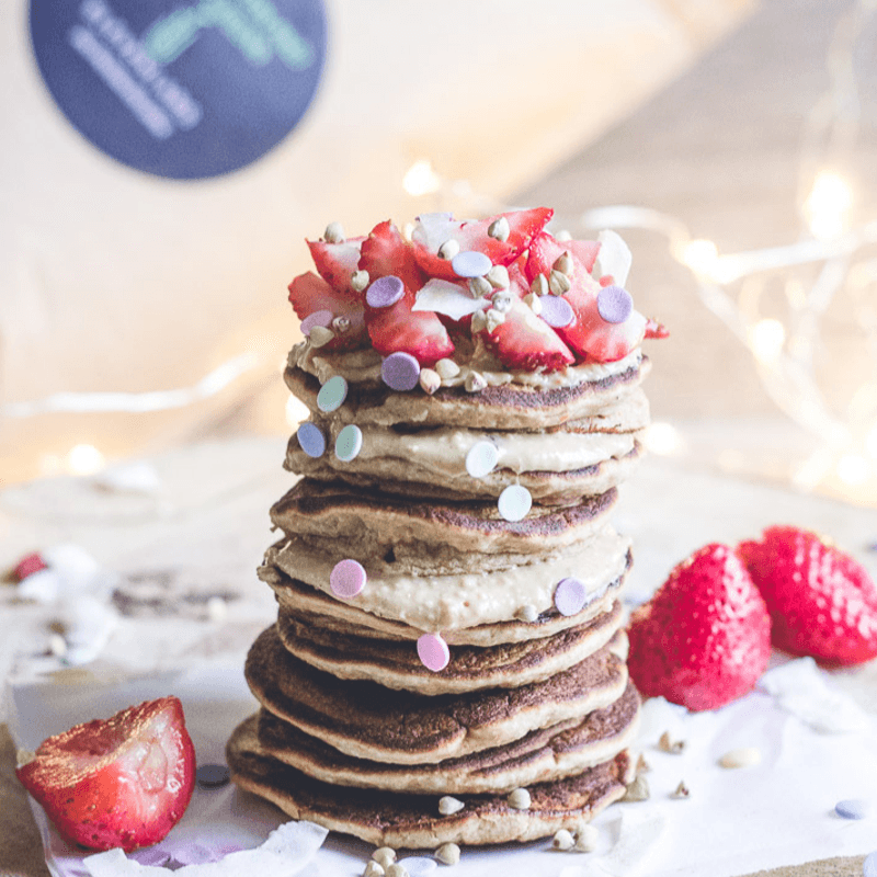 elevenlabs protein pancakes made from elevenlabs plant protein and super greens powder